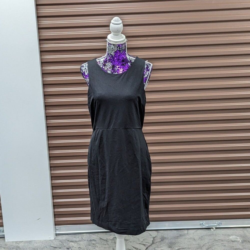 Donna Ricco New York Size XL Black Dress with Gold Zipper Down Back